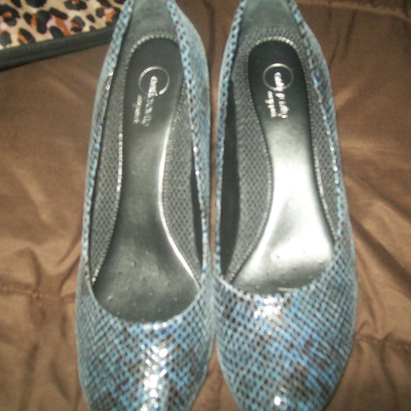 aerology low heels comfort shoes 10m blue snake - Picture 1 of 5